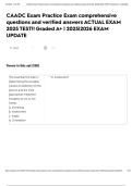 CAADC Exam Practice Exam comprehensive questions and verified answers ACTUAL EXAM 2025 TEST&excl;&excl; Graded A&plus; &vert; 2025&vert;2026 EXAM UPDATE