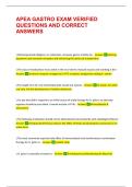APEA GASTRO EXAM VERIFIED QUESTIONS AND CORRECT ANSWERS