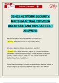 CS 423 NETWORK SECURITY&colon; MIDTERM ACTUAL 2025&sol;2026 QUESTIONS AND 100&percnt; CORRECT ANSWERS