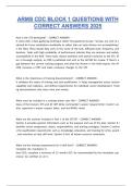 ARMS CDC BLOCK 1 QUESTIONS WITH CORRECT ANSWERS 2025
