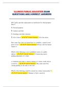 Illinois Public Adjuster Exam &ndash; Complete Questions and Correct Answers for Licensing Preparation