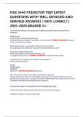 NSG 6440 PREDICTOR TEST LATEST  QUESTIONS WITH WELL DETAILED AND  VERIFIED ANSWERS &lpar;100&percnt; CORRECT&rpar;  2025-2026 GRADED A&plus; 
