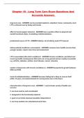 Chapter 10 - Long Term Care Exam Questions And Accurate Answers 