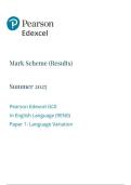 Pearson Edexcel a level English language |final mark scheme |2025|9en0-01|