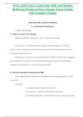 WGU D218 Task 2 Leadership Skills and Mindset Reflection&vert; Passed on First Attempt &vert;Latest Update with Complete Solution