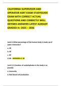 CALIFORNIA SUPERVISOR AND OPERATOR ASRT EXAM STUDYGUIDE EXAM WITH CORRECT ACTUAL QUESTIONS AND CORRECTLY WELL DEFINED ANSWERS LATEST ALREADY GRADED A&plus; 2025 &ndash; 2026