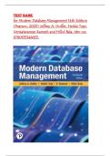 Test Bank for Modern Database Management 14th Edition &lpar;Pearson&comma; 2025&rpar; Jeffrey A&period; Hoffer&comma; Heikki Topi&comma; Venkataraman Ramesh and Hillol Bala&comma; Isbn no&semi; 9780135346853&comma; all 14 Chapters Covered
