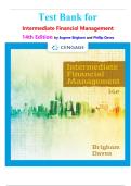 Test Bank for Intermediate Financial Management 14th Edition by Eugene Brigham and Phillip Daves isbn-9780357516669 Complete Latest Guide Graded A&plus;