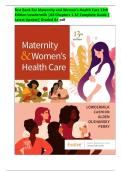 Test Bank For Maternity and Women's Health Care 13th Edition Lowdermilk &vert;Chapter 1-37 &vert; All Chapters &comma;Complete  Guide  &vert; Latest Update&vert; Graded A&plus;