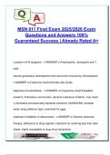 MSN 611 Final Exam &lpar;100 Q&A&rpar; &vert; Advanced Pharmacology &vert; Antihistamines&comma; TB&comma; Anemia&comma; Cardiac Meds