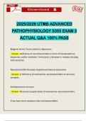 2025&sol;2026 UTMB ADVANCED PATHOPHYSIOLOGY 5355 EXAM 3 ACTUAL Q&A 100&percnt; PASS