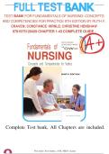 TEST BANK FOR FUNDAMENTALS OF NURSING: CONCEPTS AND COMPETENCIES FOR PRACTICE 9TH EDITION BY RUTH F. CRAVEN; CONSTANCE HIRNLE; CHRISTINE HENSHAW 9781975120429 CHAPTER 1-43 COMPLETE GUIDE