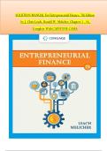 &colon; Entrepreneurial Finance&comma; 7th Edition &ndash; J&period; Chris Leach & Ronald W&period; Melicher &vert; Complete Solution Manual &lpar;Chapters 1&ndash;16 with Capstone Cases&rpar;