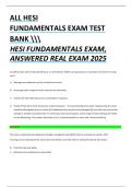 HESI Fundamentals Exam Test Bank &vert; Latest 2025 Real Exam &vert; Verified Questions & Answers