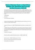 Book of Mormon Exam 1&comma; Brad Wilcox Religion 201 Questions And Correct Verified Answers 2025&sol;26