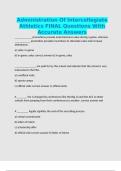 Administration Of Intercollegiate Athletics FINAL Questions With Accurate Answers