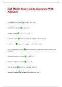 SAT MATH Study Guide Complete With Answers