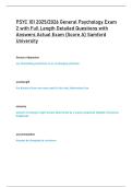 PSYC 101 2025&sol;2026 General Psychology Exam  2 with Full Length Detailed Questions with  Answers Actual Exam &lpar;Score A&rpar; Samford  University