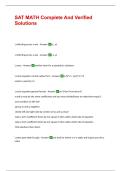 SAT MATH Complete And Verified Solutions