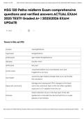 NSG 120 Patho midterm Exam comprehensive questions and verified answers ACTUAL EXAM 2025 TEST&excl;&excl; Graded A&plus; &vert; 2025&vert;2026 EXAM UPDATE