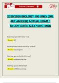 PACKAGE DEAL&colon;&colon;&colon; BIOLOGY 100 UNLV EXAMS &plus; MIDTERMS & FINALS ACTUAL 2025&sol;2026 Q&A 100&percnt; PASS