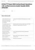 NWSA TT1 Exam 2025 &lpar;Actual Exam&rpar; Questions with verified Answers &lpar;Latest Update 2025&rpar; UPDATE&excl;&excl;