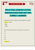 BIS 2A FINAL EXAM SET ACTUAL 2025&sol;2026 QUESTIONS AND 100&percnt; CORRECT ANSWERS
