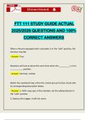 FTT 111 STUDY GUIDE ACTUAL 2025&sol;2026 QUESTIONS AND 100&percnt; CORRECT ANSWERS