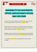 2025&sol;2026 FTT 221-9445 SIGHTS&comma; OPTICS&comma; AND ACCURACY ACTUAL Q&A 100&percnt; PASS