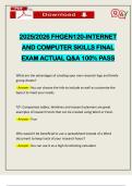 2025&sol;2026 FHGEN120-INTERNET AND COMPUTER SKILLS FINAL EXAM ACTUAL Q&A 100&percnt; PASS