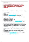 ATI Leadership & Management ACTUAL EXAM  QUESTIONS AND WELL ELABORATED ANSWERS 