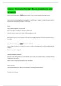 Cancer Immunotherapy Exam questions and  answers 