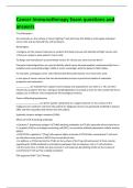 Cancer Immunotherapy Exam questions and  answers 