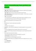 Cancer Immunotherapy Exam questions and  answers