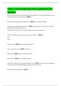 Cancer immunotherapy Exam questions and  answers 
