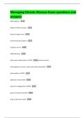 Managing Chronic Disease Exam questions and  answers 