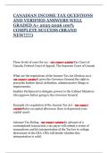CANADIAN INCOME TAX QUESTIONS AND VERIFIED ANSWERS WELL GRADED A&plus; 2025-2026 100&percnt; COMPLETE SUCCESS &lpar;BRAND NEW&excl;&excl;&excl;&excl;&excl;&rpar;