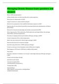 Managing Chronic Disease Exam questions and  answers 
