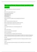Managing Chronic Disease Exam questions and  answers 