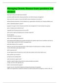 Managing Chronic Disease Exam questions and  answers 