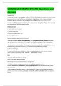 MANAGING CHRONIC DISEASE Questions and  Answers 