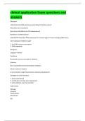 clinical application Exam questions and  answers 