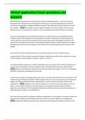 clinical application Exam questions and  answers 