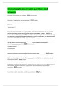 Clinical Application Exam questions and  answers