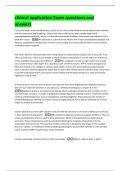 clinical application Exam questions and  answers 