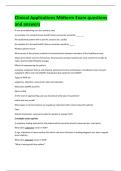 Clinical Applications Midterm Exam questions  and answers 
