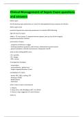 Clinical Management of Sepsis Exam questions  and answers 