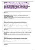 LETRS Unit 4 Session &vert; Language Essentials for Teachers of Reading and Spelling &vert; Complete Fall Semester 2025&sol;2026 Updated Study Pack &vert; 245&plus; Verified Application Questions with Correct Answers & Detailed Rationales &vert; Comprehensive Literacy Instruction & R