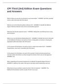 CPI Third &lpar;3rd&rpar; Edition Exam Questions and Answers