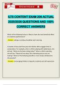 ILTS CONTENT EXAM 206 ACTUAL 2025&sol;2026 QUESTIONS AND 100&percnt; CORRECT ANSWERS